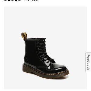 Girls size 3 Doc Marten Airwave Boots - Shiny Black